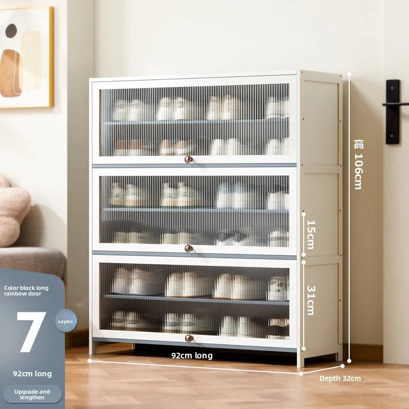 Multi-Layer Shoe Cabinet with Dustproof Large-Capacity Design