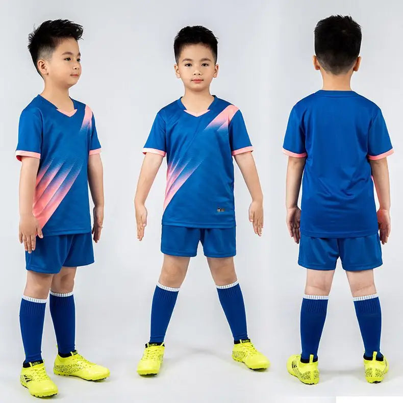 Boys Football Jersey tracksuit Child Soccer Sports Uniforms Kids Play Ball Sportswear Kits vest children's football suit Socks 1 - Buy online at  Vibe In Cart.