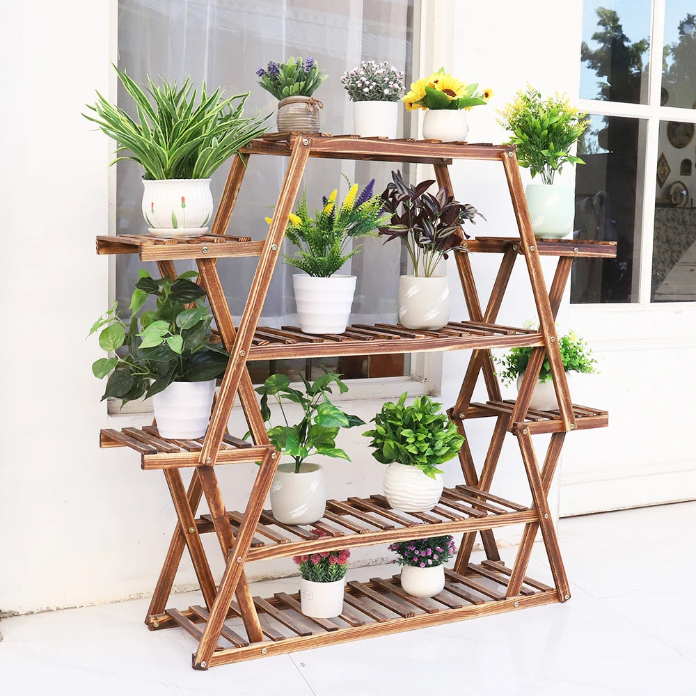 Extra Large Multi Tier Wood Flower Rack Plant Stand Bonsai Shelf Indoor Outdoor - Buy online at  Vibe In Cart.
