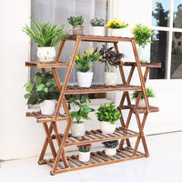 Extra Large Multi Tier Wood Flower Rack Plant Stand Bonsai Shelf Indoor Outdoor - Buy online at  Vibe In Cart.
