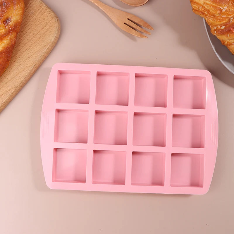12Cavity Square Silicone Molds For DIY Brownie Bites Fudges Cakes Candy Jelly Bakeware For Kids Baking Decorating Mold - Buy online at  Vibe In Cart.
