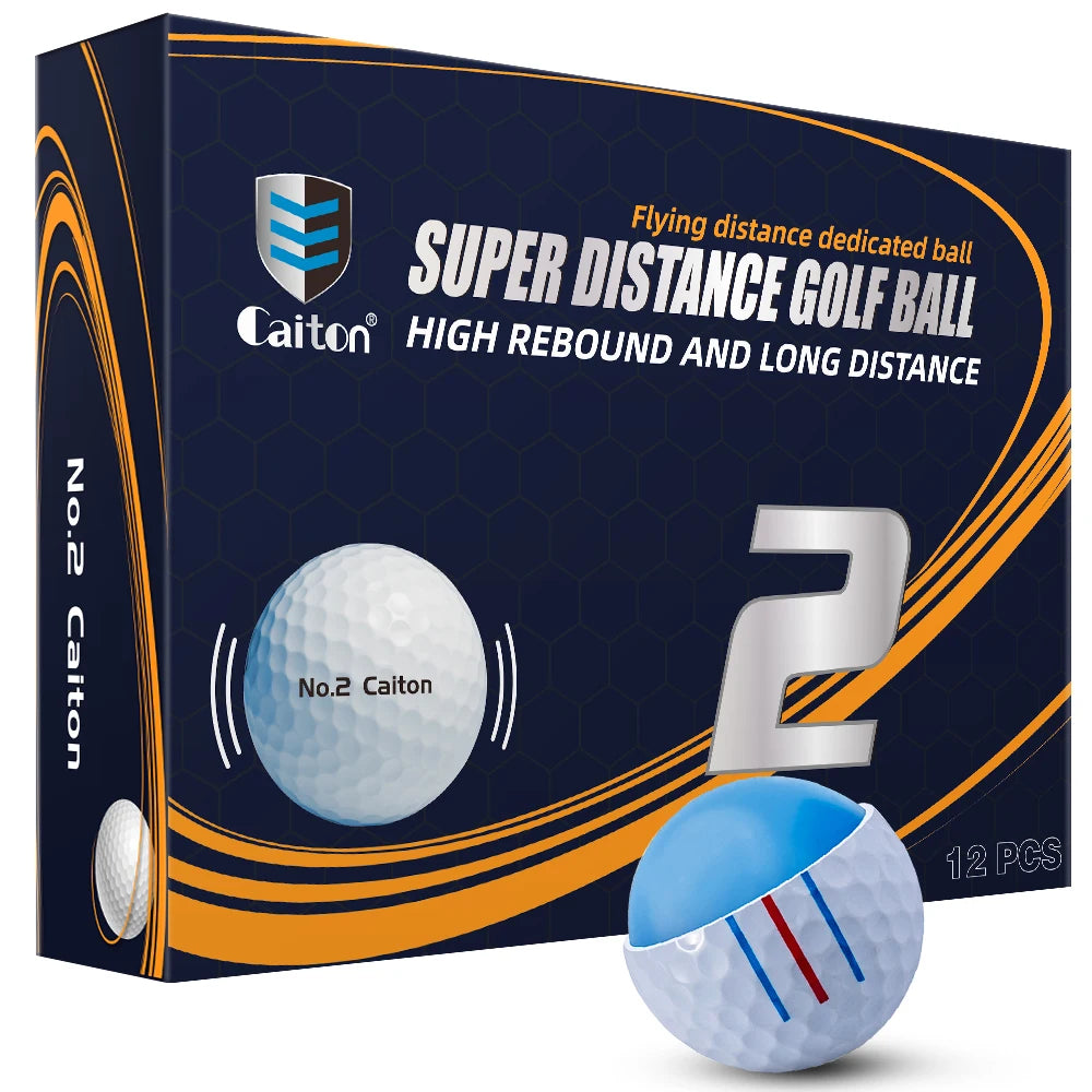 Two Piece Distance Golf Balls with Stability, 42.85mm, 12/6/3 Pack