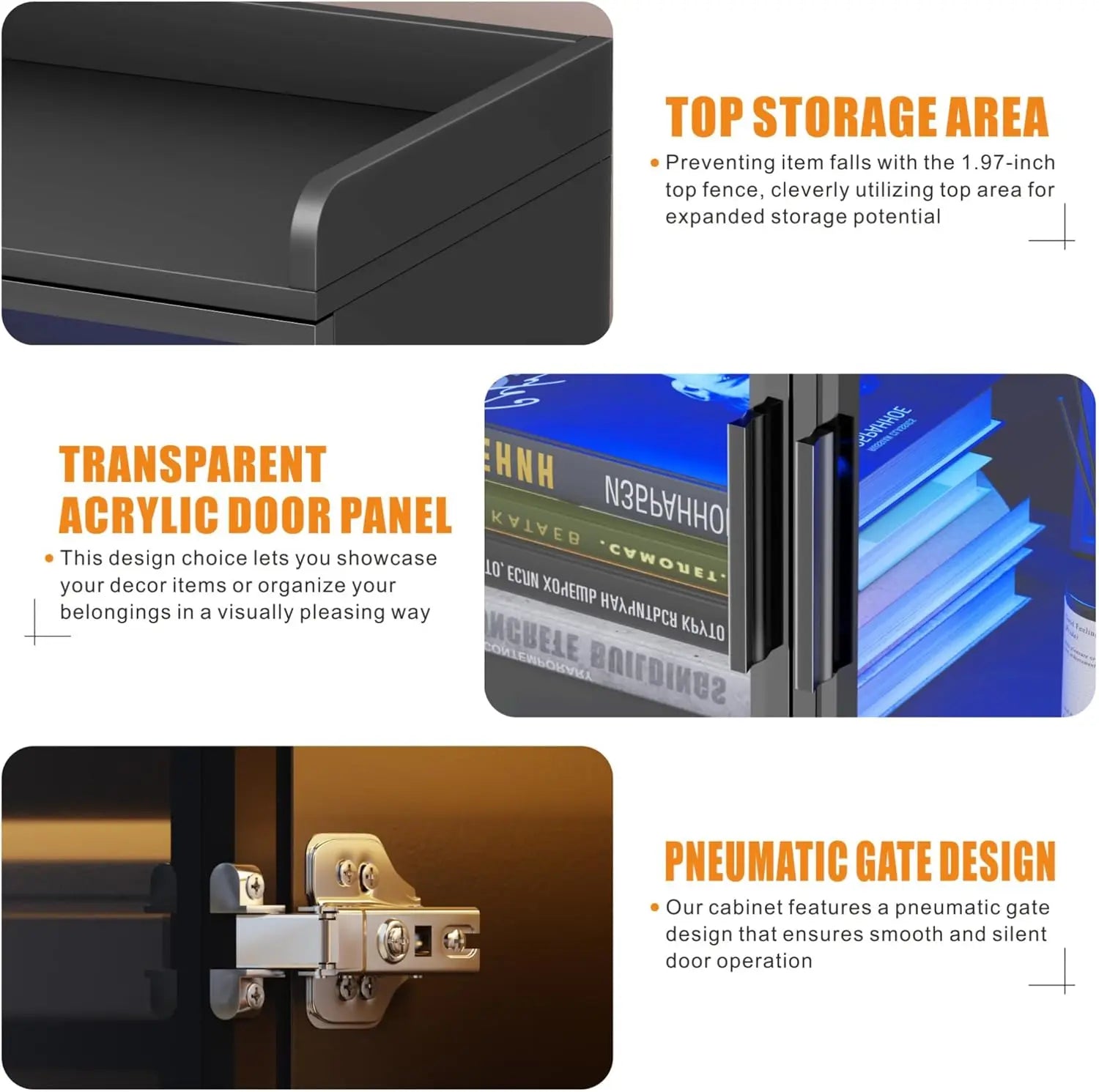 65" LED Display Cabinet with Sensor, Adjustable Shelves for Collectibles, Black Storage Case - Buy online at  Vibe In Cart.