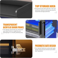 65" LED Display Cabinet with Sensor, Adjustable Shelves for Collectibles, Black Storage Case - Buy online at  Vibe In Cart.