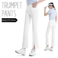 Women's Full Length High Waist Flared Cotton Golf Trousers