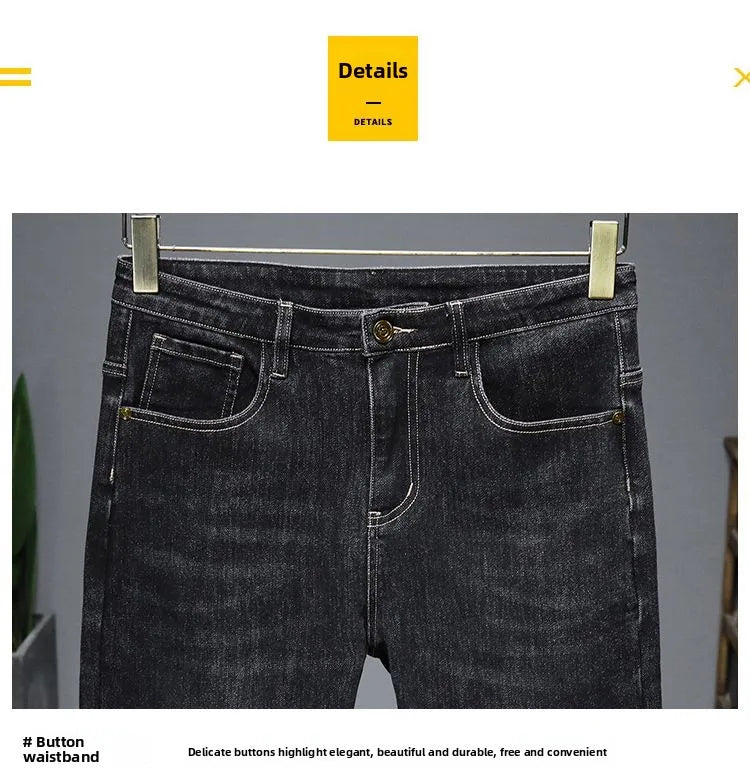 Casual Trendy Embroidered Men's Jeans Autumn winter New Arrival Slim Fit Charcoal Grey Trousers Wholesale For Fashion Lovers - Buy online at  Vibe In Cart.