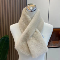 Women's Outdoor Winter Faux Fur Warm Solid Color Scarf