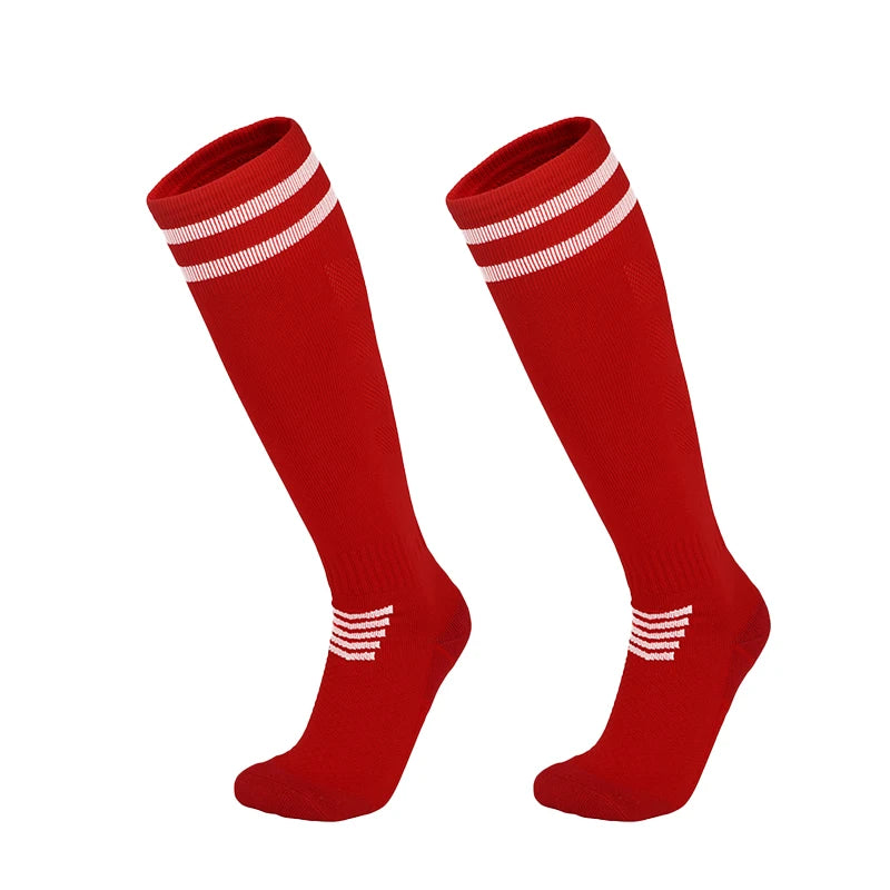 Polyester Knee High Breathable Soccer Socks for Adults and Kids