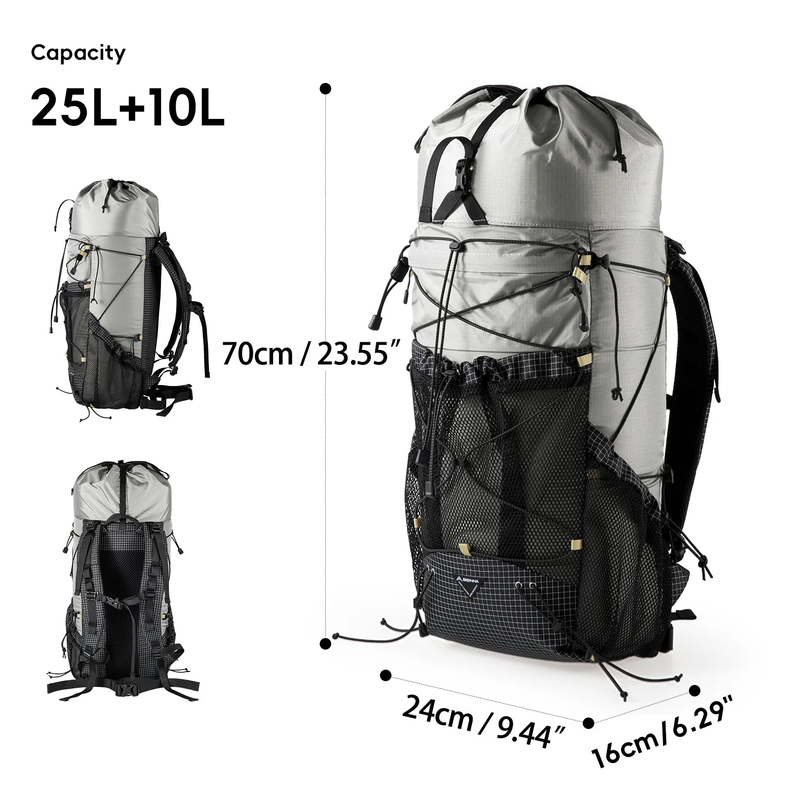 Ultralight Nylon Camping Backpack 35L for Hiking