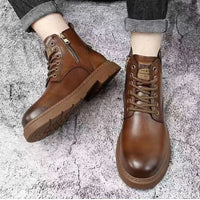 Fashionable versatile spring autumn new high top men's shoes casual comfortable men's shoes trendy retro simple warm short boots - Buy online at  Vibe In Cart.