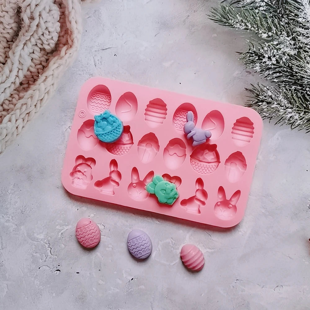 Easter Silicone Mold Cake Chocolate Cookie Baking Mould Rabbit Colored Holiday Decoration Kitchen Bakeware - Buy online at  Vibe In Cart.