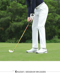 Men's Winter Solid Color Golf Pants Straight Fit Polyester XXS-3XL