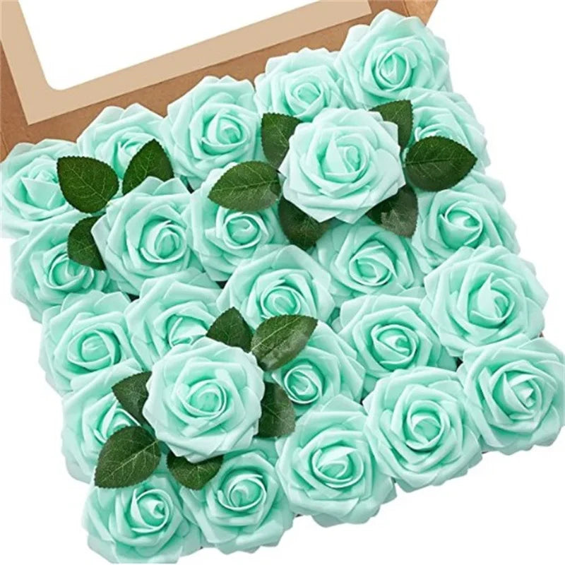 Artificial Foam Rose Flowers Bouquet Set, 10-100 Pieces