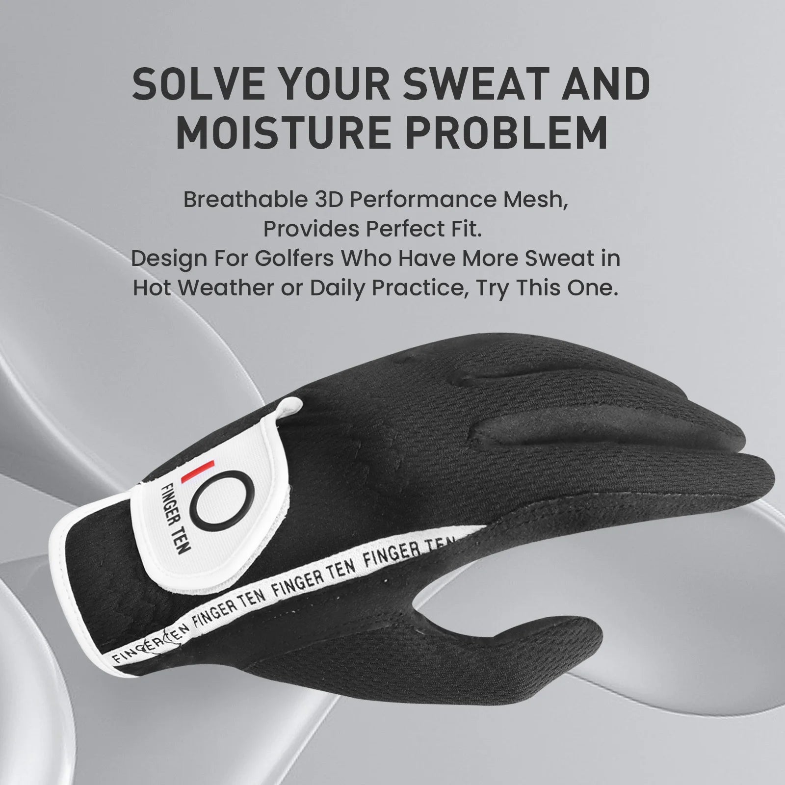 Men's Performance Mesh Golf Gloves 6 Pack in Black, Gray, Green