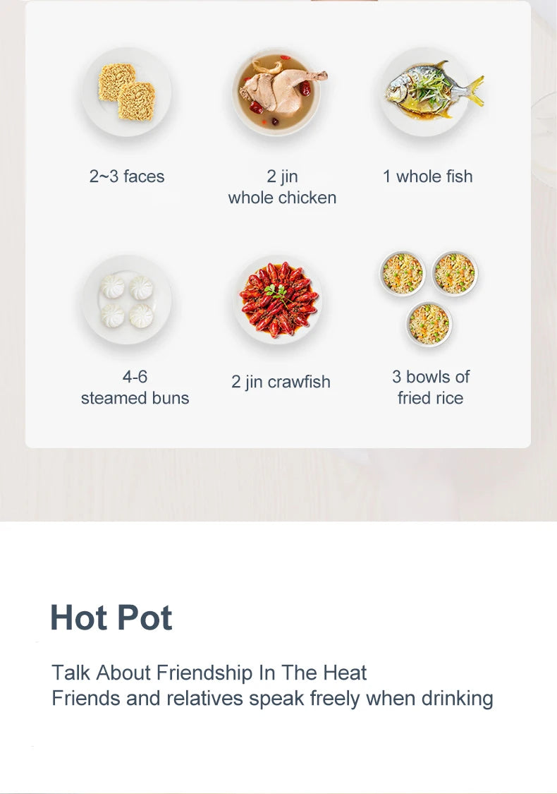 Electric Rice Cooker Multicooker Multifunction Pot Mini Hotpot Pan Soup Home Appliances for The Kitchen Pots Offers 1-2 People - Buy online at  Vibe In Cart.