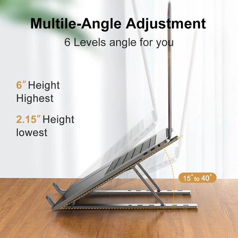 Adjustable Aluminum Alloy Laptop Stand Foldable Portable