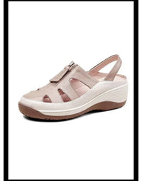 2025 New Genuine Leather Mom Sandals Women Peep-Toe Wedge Soft Sole Hollow-Out Breathable Slip-Resistant Casual Shoes - Buy online at  Vibe In Cart.