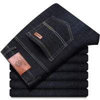Men's Black Slim Fit Denim Jeans with Zipper Fly, Sizes 32 to 38