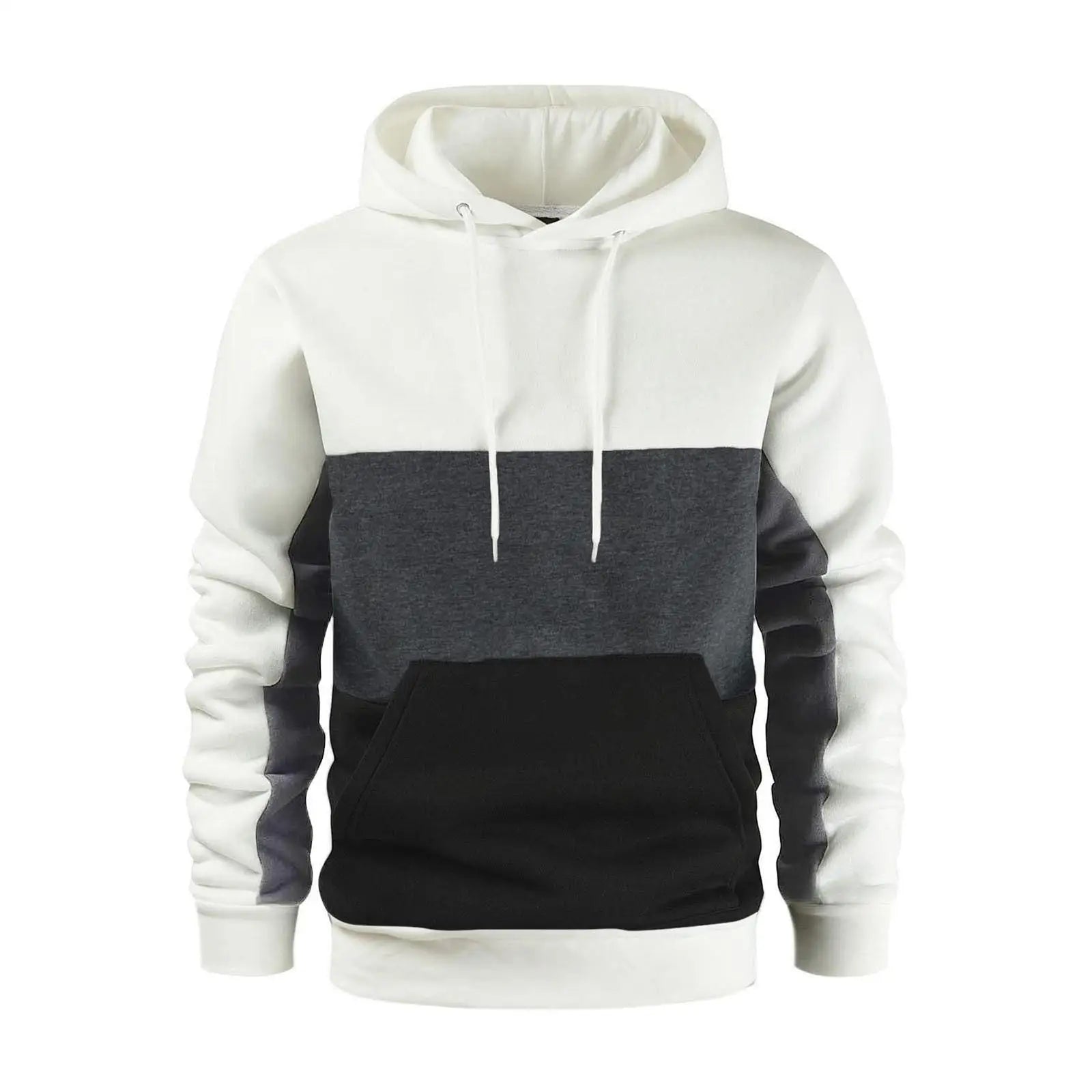 New Men's Patchwork Hoodie Outdoor Casual Sportswear Street Fashion Men's Fleece Thermal Hooded Sweatshirt Fall Winter Black - Buy online at  Vibe In Cart.