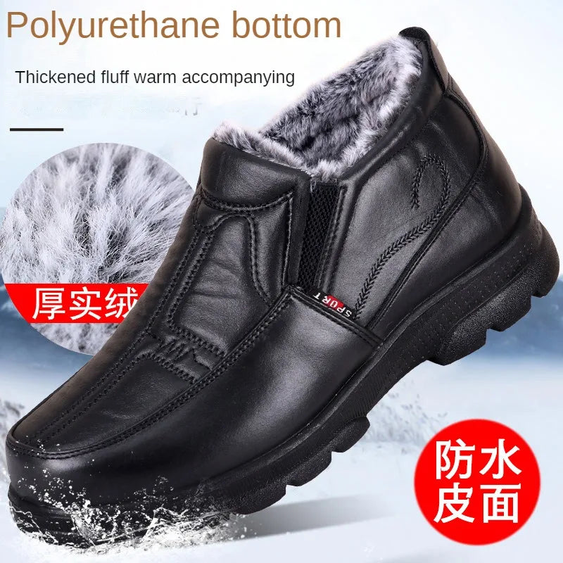 Shoes for Men 2023 Winter Fashion Non-slip Cotton Shoes Men's Thickened Leather Waterproof Casual Snow Boots Zapatillas Hombre - Buy online at  Vibe In Cart.