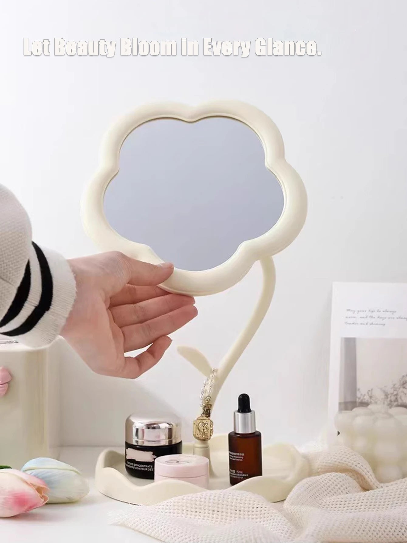 Cute Sunflower Rotatable Desktop Makeup Mirror Portable Cosmetic Vanity Mirror for Women Girls Dorm Room Gift - Buy online at  Vibe In Cart.