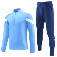 Long Sleeve Polyester Football Tracksuit Set for Men with Jacket and Pants