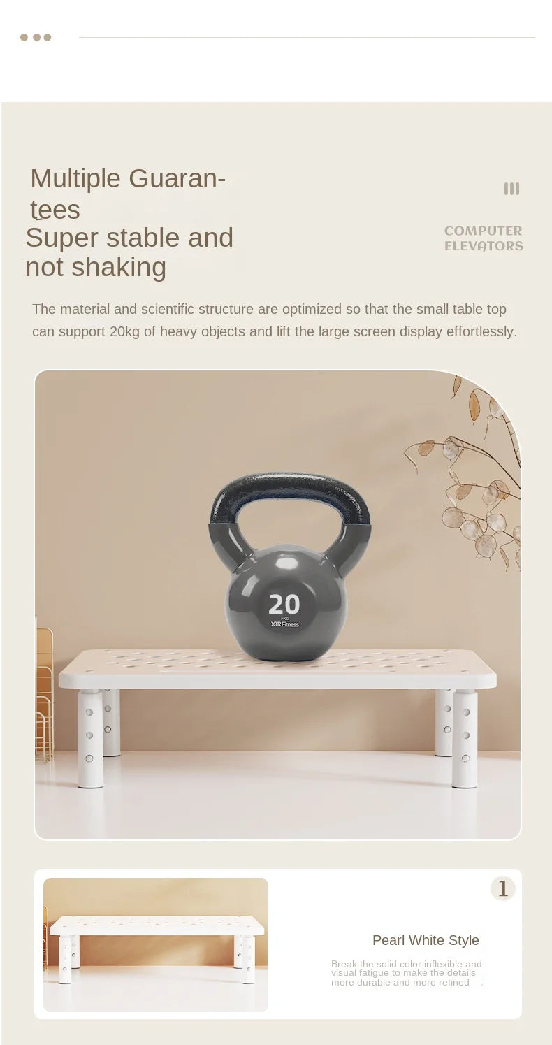 Adjustable Height Desk Monitor Stand for Laptops up to 20 Inches