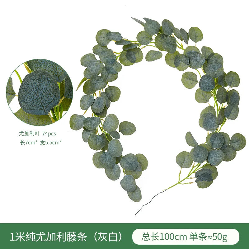 Home Wall Decoration Encryption Green Plant Simulation Willow Leaf Wisteria Strip Pendant Simulation Eucalyptus Pendant - Buy online at  Vibe In Cart.