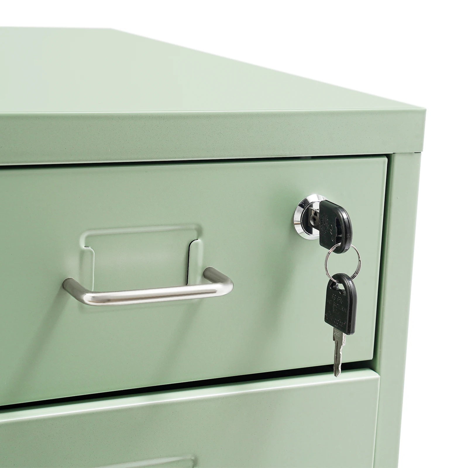 Lockable Rolling Metal File Cabinet| 6-Drawer Home Office Document Storage Container with Wheels| Off-white/Green/Yellow - Buy online at  Vibe In Cart.