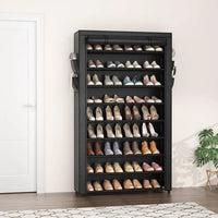 10-Tier Vertical Shoe Organizer with Covers - Large Capacity Storage for 40 Pairs, Space-Saving Shoe Rack for Home, Closet, Entr - Buy online at  Vibe In Cart.