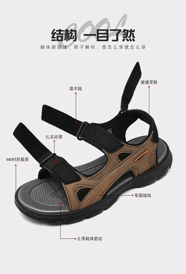 Mens Sports Sandals Outdoor Hiking Waterproof Beach Sports Mens Sandals Summer Open Toe Adjustable Laces - Buy online at  Vibe In Cart.