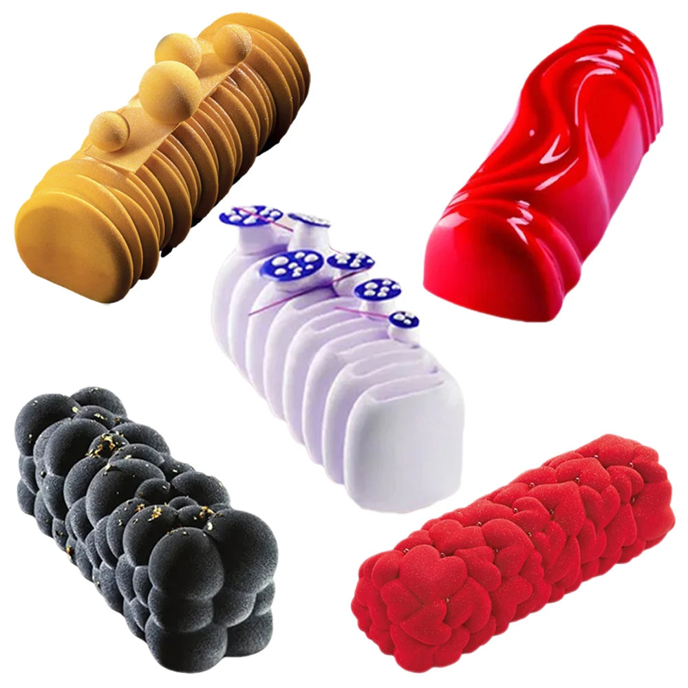 Food Grade Kitchen Bakeware Christmas Long Strip Mousse Cake Moulds Silicone Cake Molds French Mousse Mould Party Pastry Tray - Buy online at  Vibe In Cart.