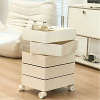 Rotating Storage Cabinet Movable Bedside Table Side Cabinet Cosmetic Storage Cabinet Bedroom Living Room Furniture  Nightstand - Buy online at  Vibe In Cart.