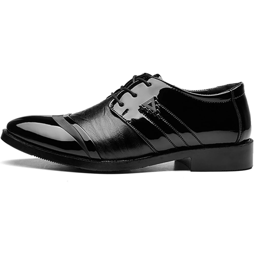 Mens Lace Up Dress Shoes Modern Formal Business Casual Office Suit Tuxedo Patent Leather Oxford Shoes - Buy online at  Vibe In Cart.