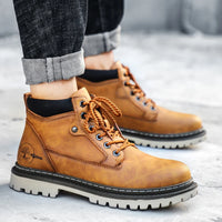 Autumn and Winter New Casual High-Top Men's Boots Men's Thick-Soled Short Boots Chelsea Boots Fashion Versatile Business Shoes Driving Shoes - Buy online at  Vibe In Cart.