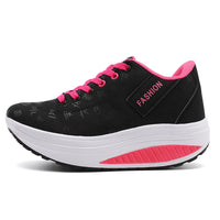 Ladies Casual Sports Shoes Breathable Comfortable Wedge Heel Thick Sole Sneakers Lace-up shoes - Buy online at  Vibe In Cart.