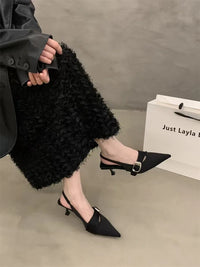 Pointy High Heeled Sandals Women's Buckle Brand Casual Fashion Slippers Sexy Slingback Shoes Sweet Muller Beach Sandals Women - Buy online at  Vibe In Cart.