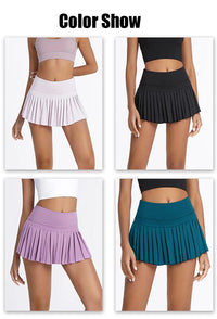 Summer Women Tennis Pleated Skirt With Inner Lining High Waist Double Layer Design Sport Sexy Fitness Yoga Dancing Shorts - Buy online at  Vibe In Cart.