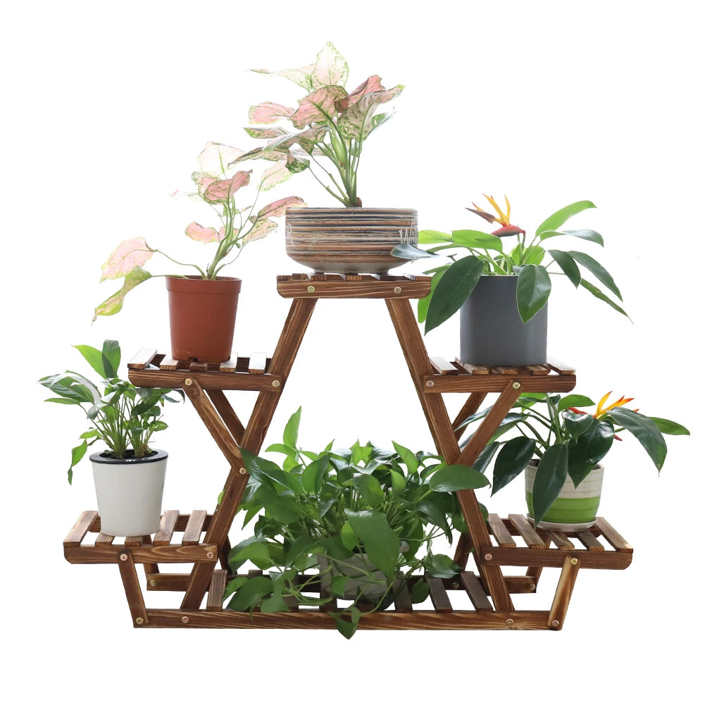 Wooden Plant Stand Holder 6 Tier Flower Pot Rack Corner Display Shelf for Indoor Outdoor - Buy online at  Vibe In Cart.
