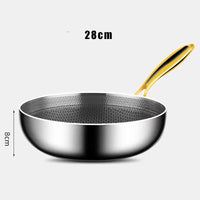 316 Stainless Steel Frying Pan Wok Non-stick Cooking Honeycomb Steak Gas Stove Pot Induction General Saucepan Kitchen Cookware - Buy online at  Vibe In Cart.