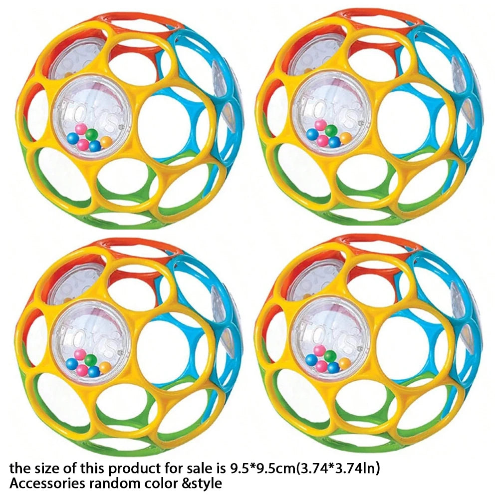 Soft Baby Grasping Ball Rattles with Bell Ball Early Education Educational Sensory Toy Random Color）