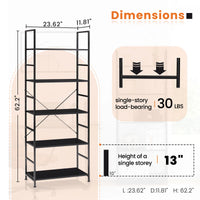 JHK 5 Tier Bookcase Bookshelf Modern Book Case For Books Corner Storage Organizer for Bedroom Home Office Kitchen Living Room - Buy online at  Vibe In Cart.