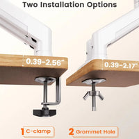 Adjustable Dual Monitor Mount for 17-32 Inch Screens with Swivel, Tilt and Rotation