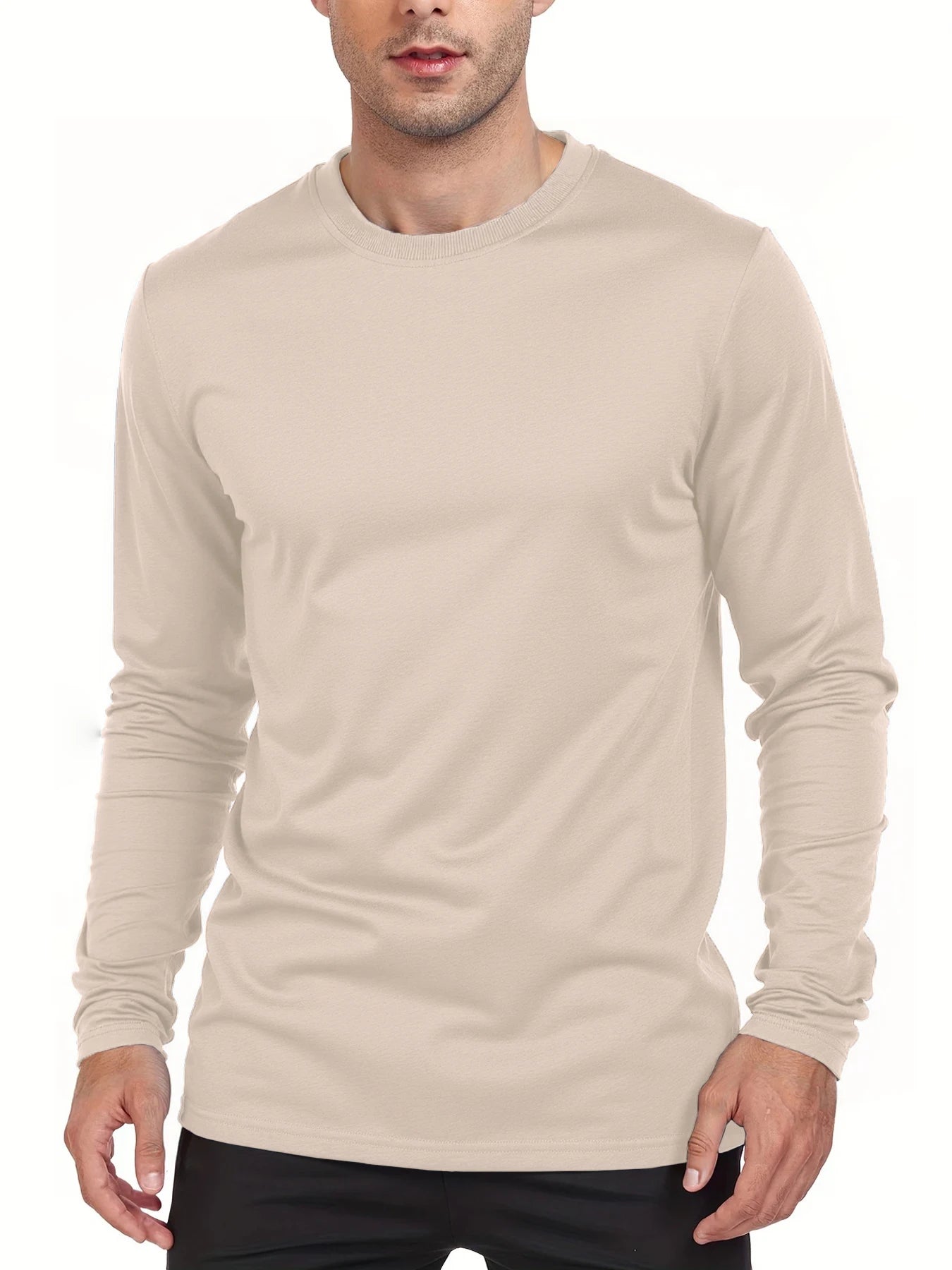 Spring Autumn Men‘s T-shirts Long Sleeve Casual Tops Solid Color High Quality Male T-Shirt Classic Men Clothing - Buy online at  Vibe In Cart.