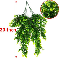 2Pcs Artificial Hanging Plants Fake Hanging Plant Faux Eucalyptus Leaf Greenery Vine Outdoor UV Resistant Plastic Plants - Buy online at  Vibe In Cart.