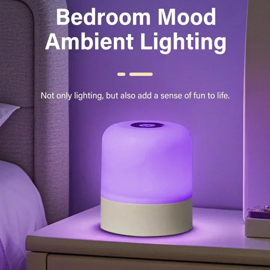 Rechargeable Led Night Light with Remote Control Touch Switch Table Lamp for Reading Bedroom White RGB Color Dimmable Portable - Buy online at  Vibe In Cart.