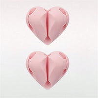 Set of 2 Heart-Shaped Plastic USB Cable Organizer Clips