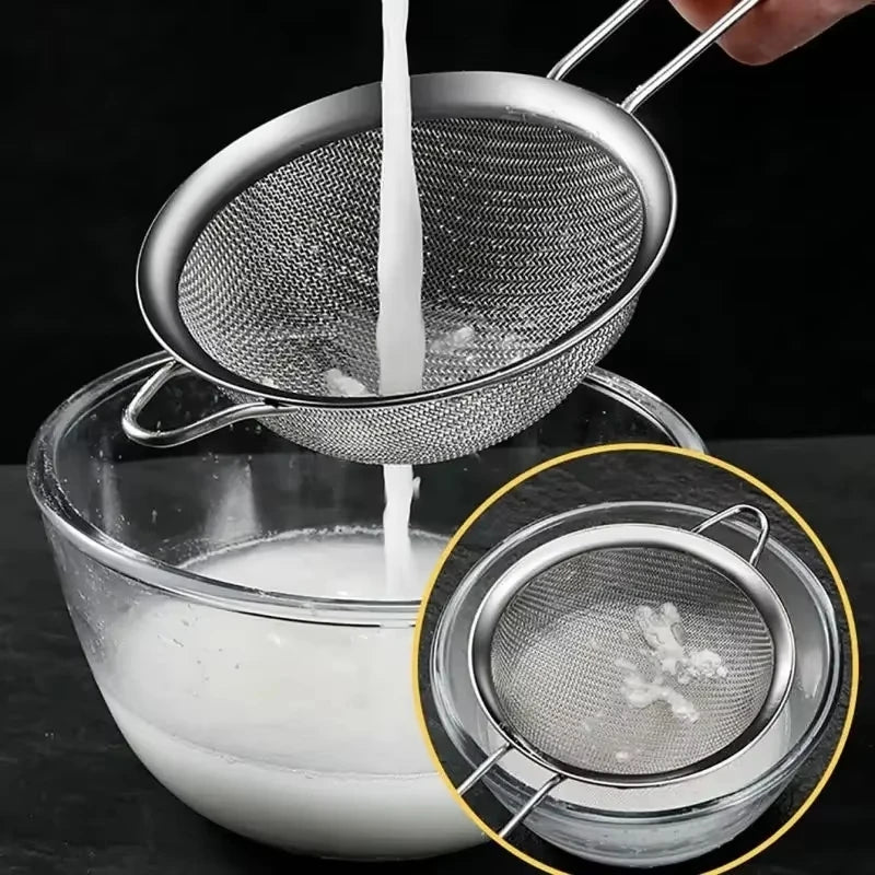 Stainless Steel Sieve Fine Mesh Filter Slotted Spoon Kitchen Accessories For Cooking Baking Oil Flour Strainer Sifter - Buy online at  Vibe In Cart.