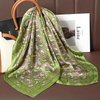 Square Satin Silk Scarf for Women, Casual All Seasons