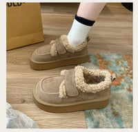 2025 New Winter Women's Platform Snow Boots, Warm Fleece Lined Ankle Boots with Magic Strap, Soft Sole Indoor Outdoor Shoes - Buy online at  Vibe In Cart.